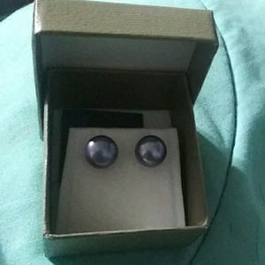 Honora violet gray pearl studs